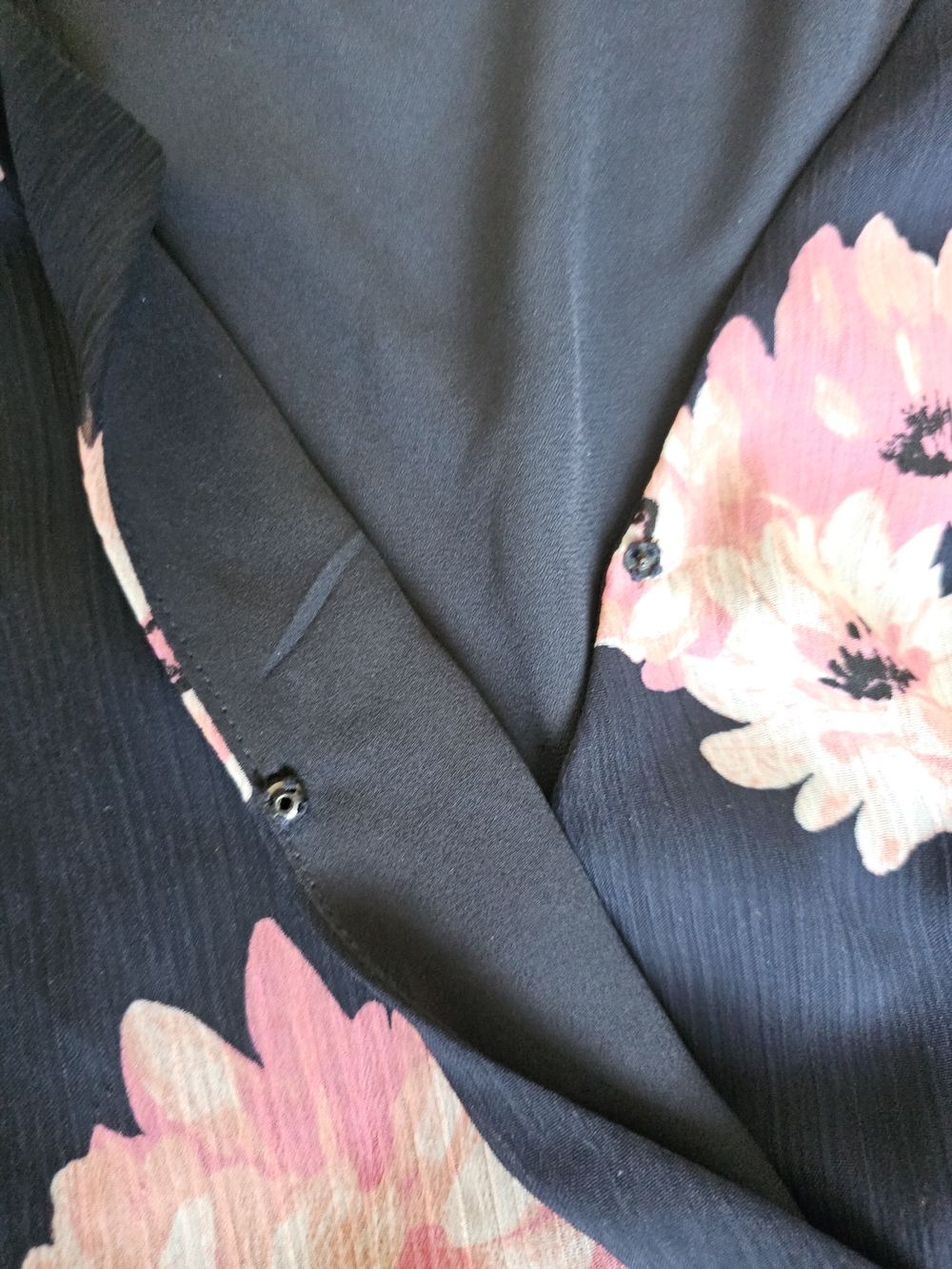 Tommy Hilfiger Navy Blue Pink Floral Faux Wrap Dress Flutter Sleeve XL / 14-16 - Picture 15 of 16